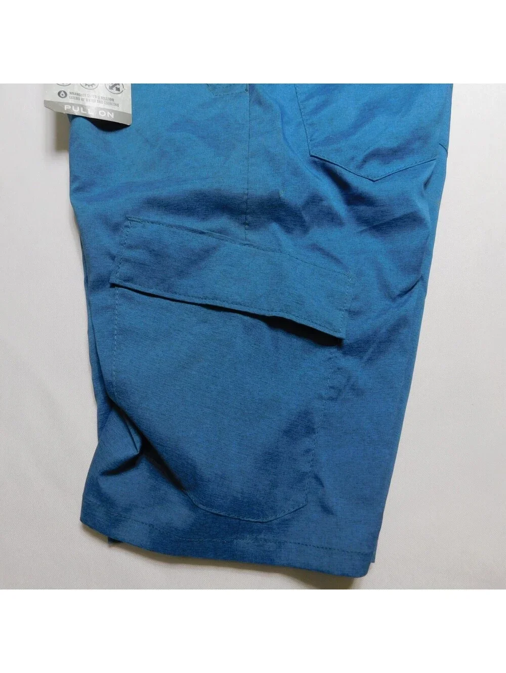 Wrangler Boys Cargo Shorts Size L 10/12 Blue Tech Belted Utility Hike Casual Nyl